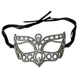 RSVP Crystal Rhinestone Metal Frame Mardi Gras Costume Party Mask